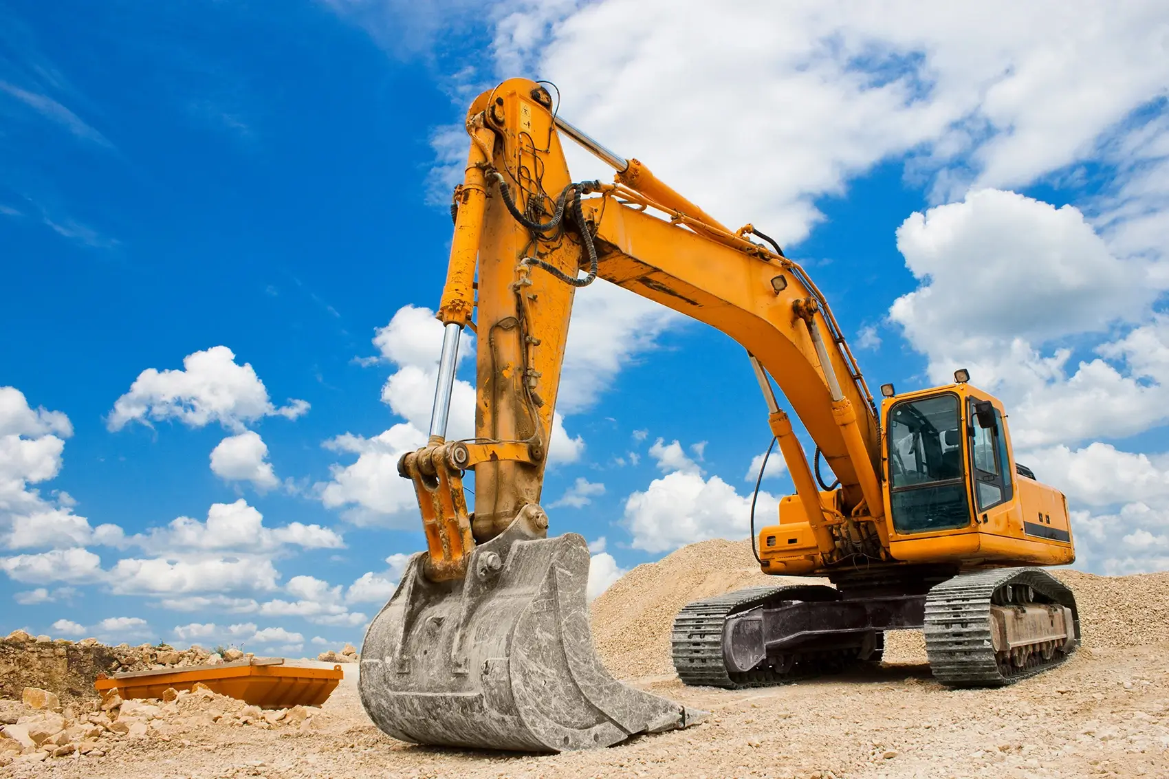 Excavator on a site